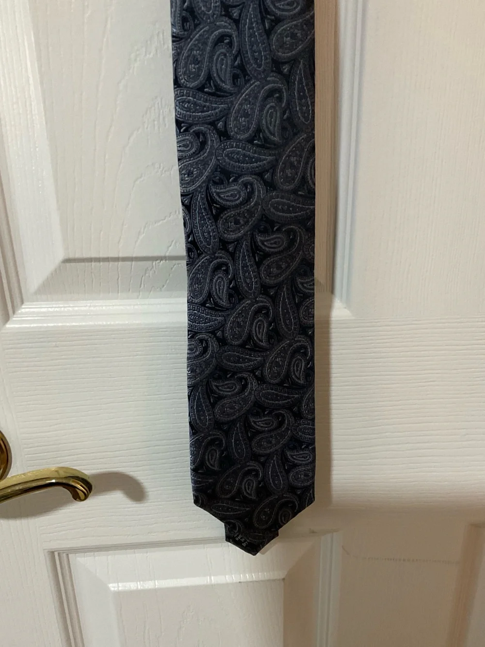 Men's Paisley Pronto Uomo 100% Silk Tie in Navy Blue